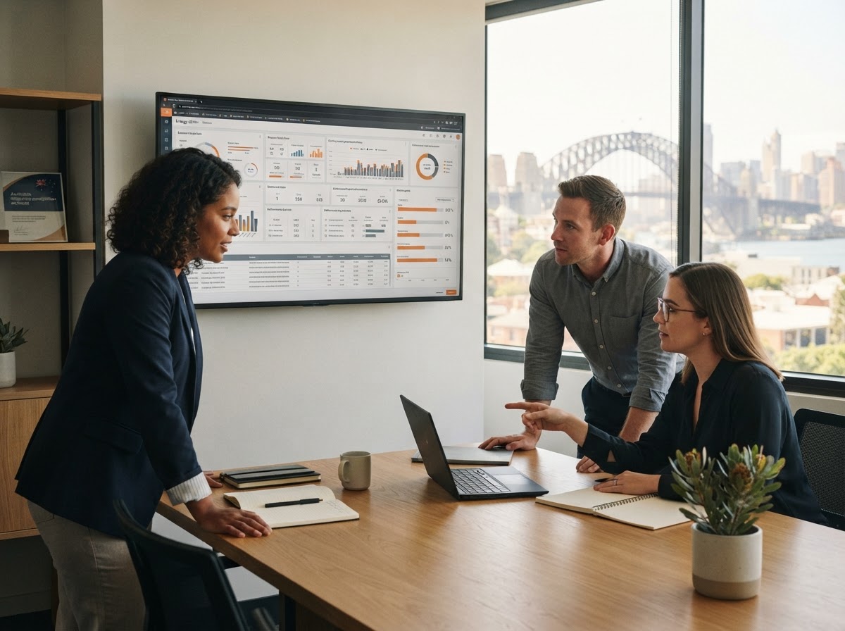 VarnexAi analysts reviewing strategy dashboards